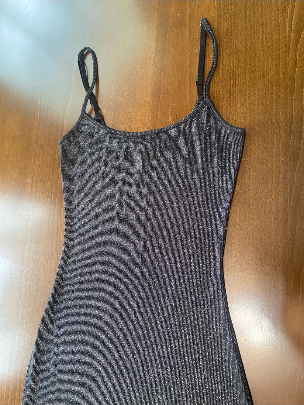 SKIMS Black Foil Lounge Slip Maxi Dress, size L - Picture 9 of 14
